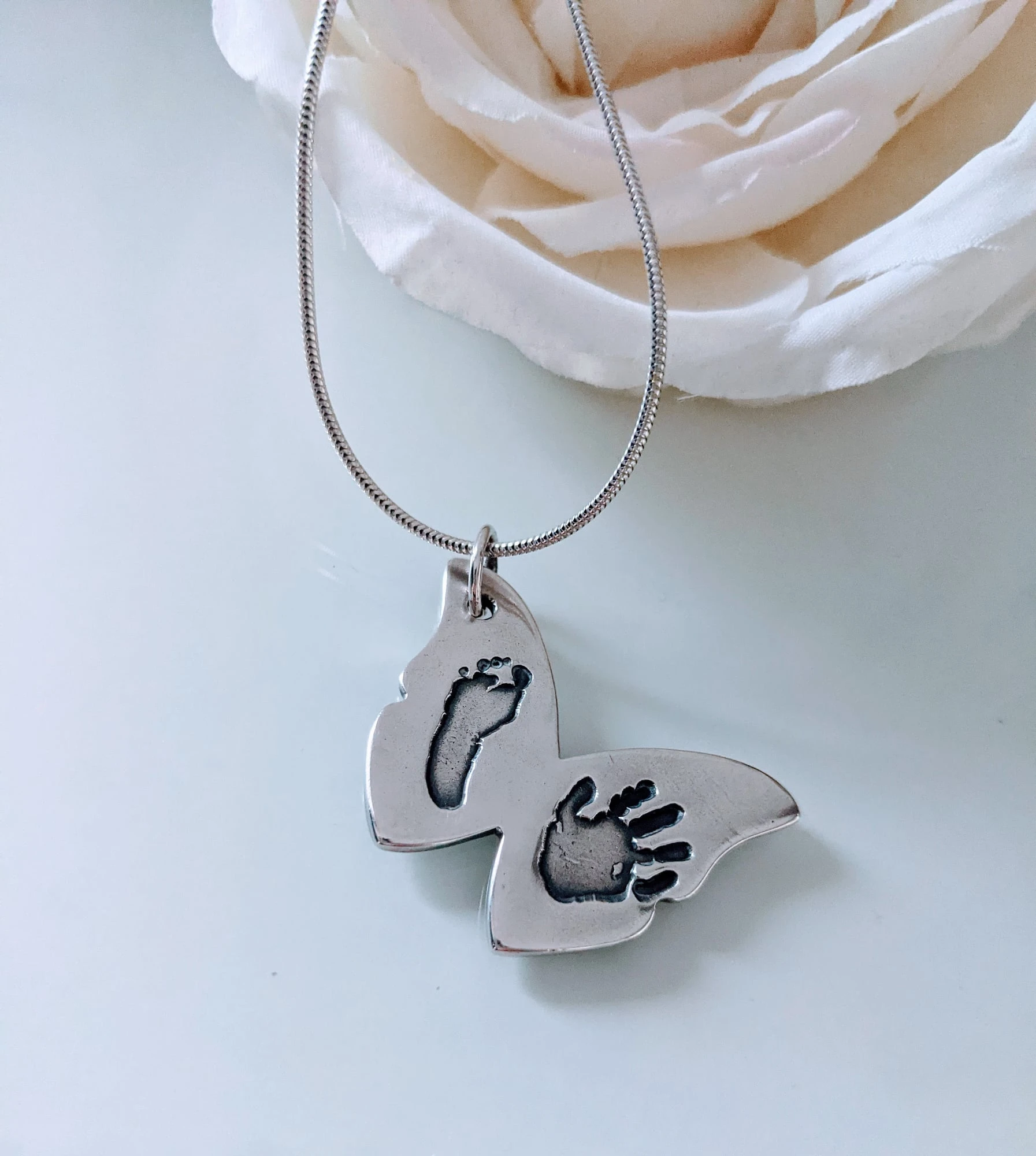 Butterfly Handprint & Footprint Necklace