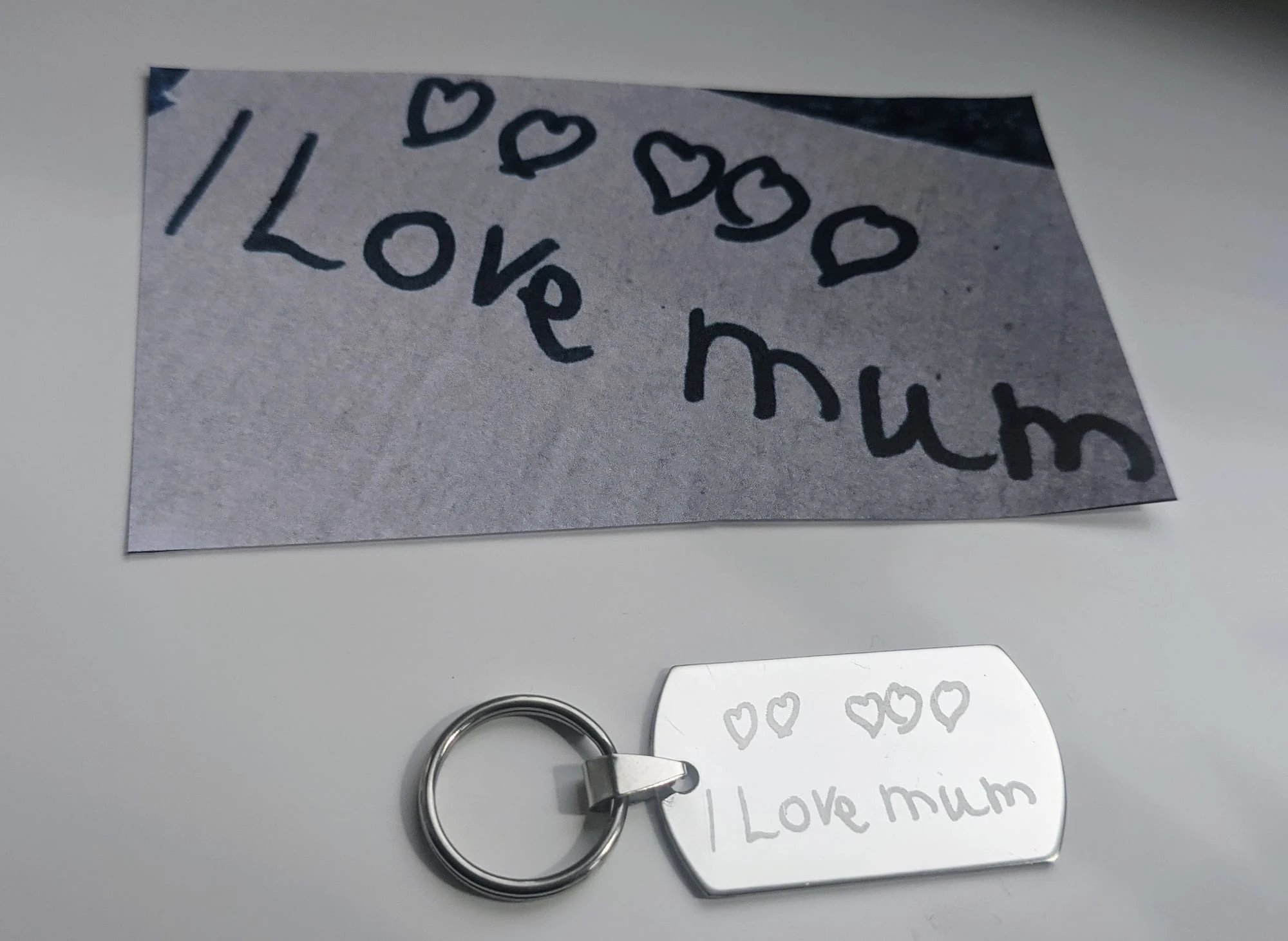 Engraved Keyring - Wording & Doodles