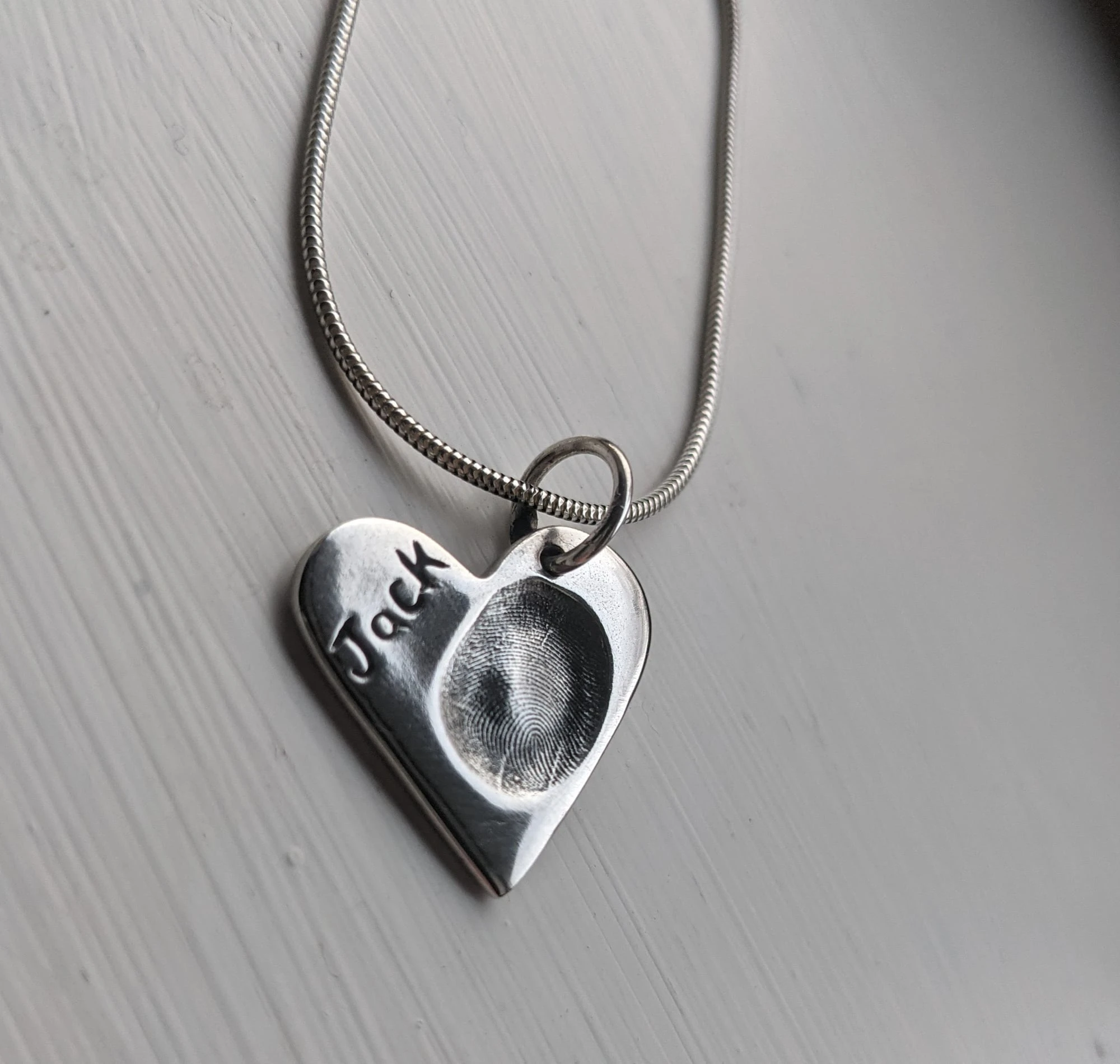 Traditional Heart - Fingerprint Pendant (Child Size)