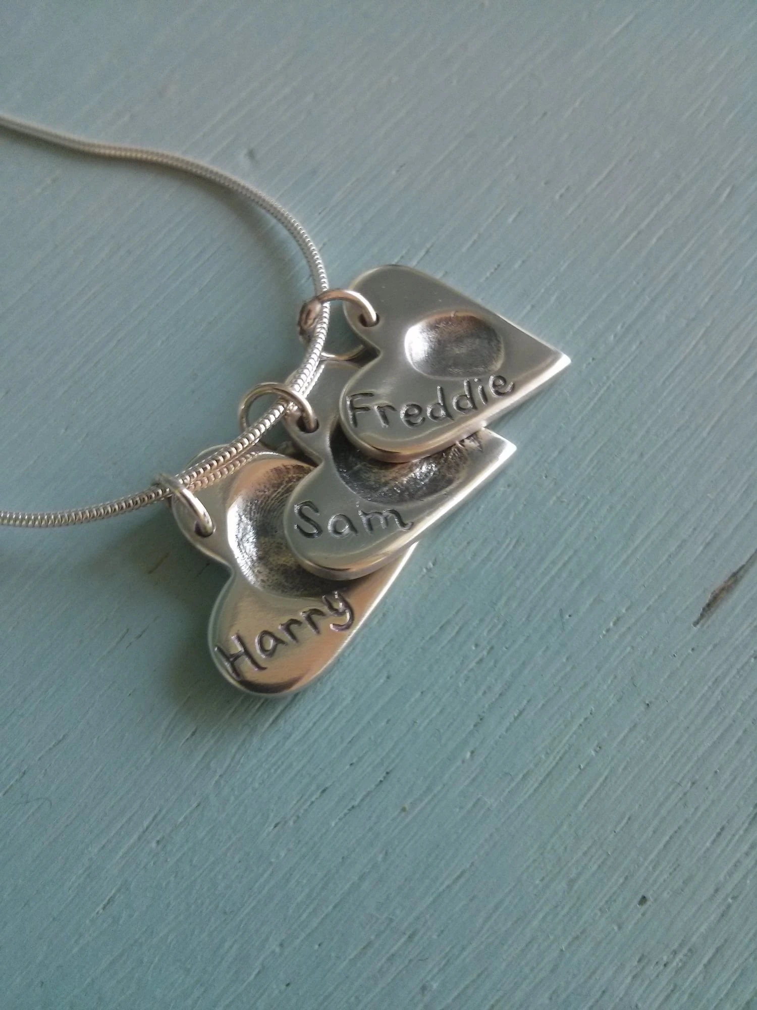Multi Pendant Necklace (available as traditional & wavy hearts or circles)